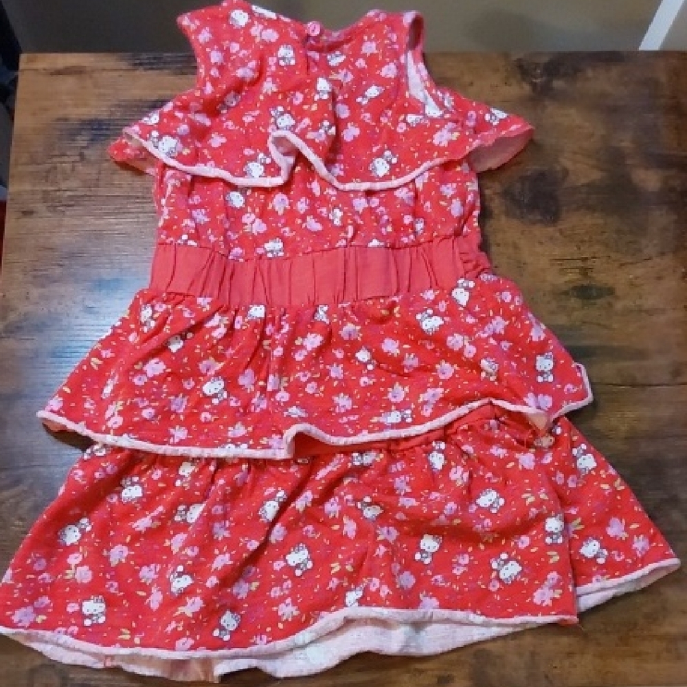 SOLD-Hello Kitty Red Floral Kids Dress - Picture 6 of 6